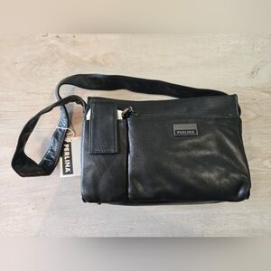 Vintage Perlina Black Leather Bag
